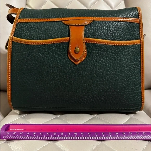 Green and Brown All Weather Leather Dooney & Bourke Crossbody Bag - Picture 4 of 9
